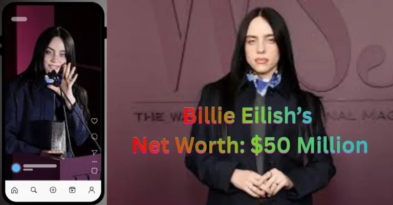 Billie Eilish's net worth smiling at an event, showing her unique style and success