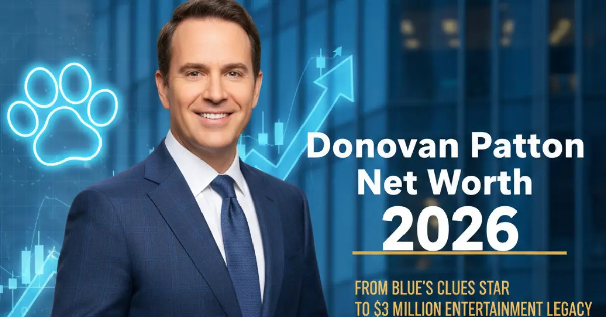 Donovan Patton smiling on set of Blue's Clues with animated background – 2026 net worth $3 million