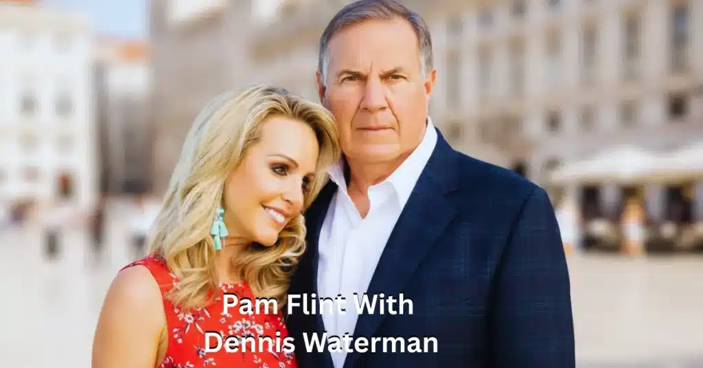 Section explaining how Pam Flint met Dennis Waterman, how their long friendship turned into love, and how they built a quiet later‑life together in the UK and Spain.