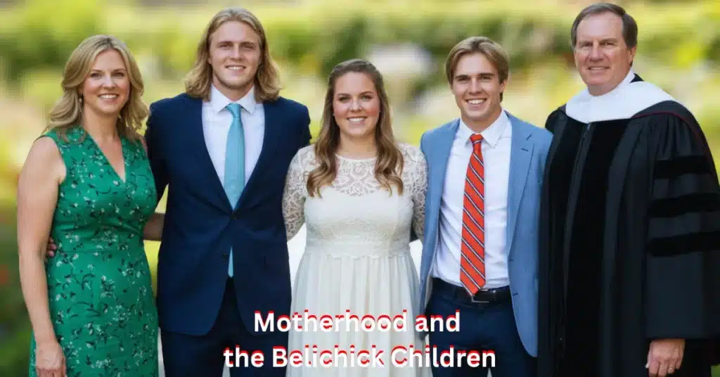 Debby Clarke Belichick with her three children Amanda, Steve and Brian, highlighting her role as a devoted mother at the center of the Belichick family