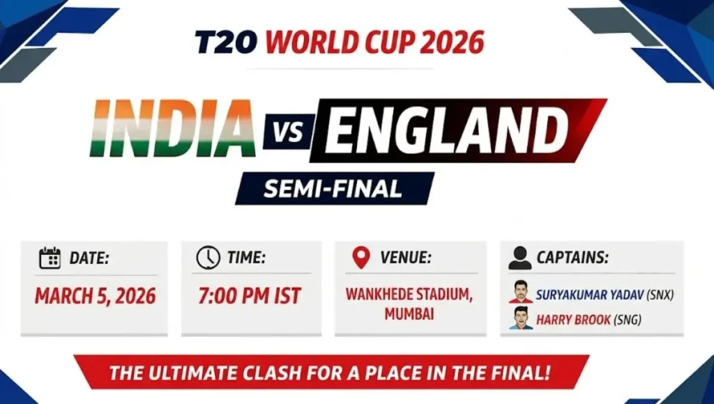 Match Details – Date, Venue, Time